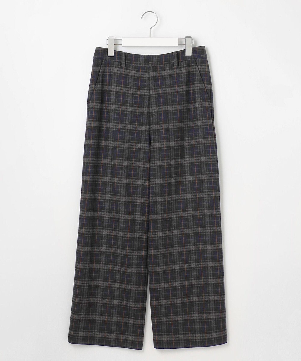 J.PRESS LADIES 【洗える】チェルビックチェック セミワイド パンツ 