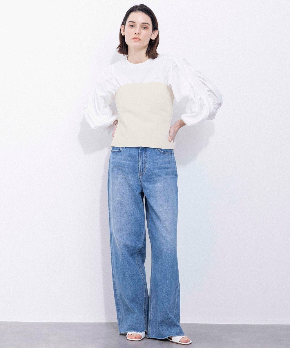 NAVE 【Nave・洗える】タイプライタークロス ギャザーブラウス 