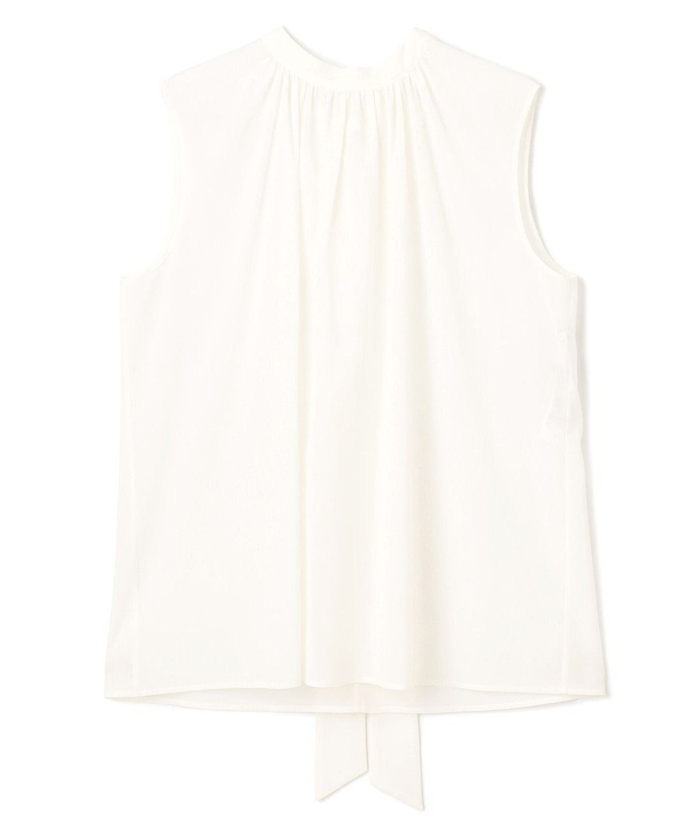 BEIGE， 【洗える】BAC / コットンバックボウタイノースリーブブラウス 