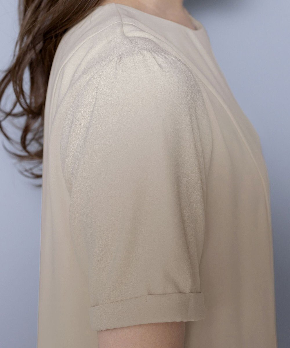 Tiaclasse 【新色追加・洗える】サイドプリーツチュニックブラウス 