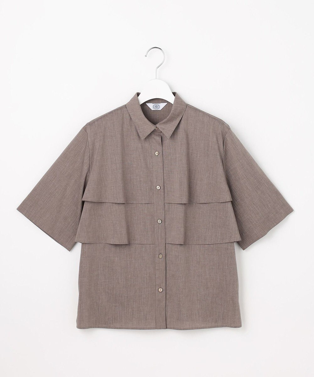 J.PRESS LADIES L 【WEB限定カラーあり・一枚で着映え】ラミーポプリン ティアード シャツ 