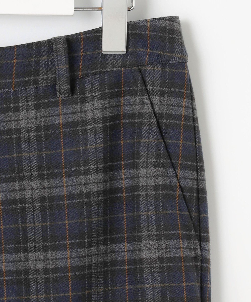 J.PRESS LADIES 【洗える】チェルビックチェック セミワイド パンツ 