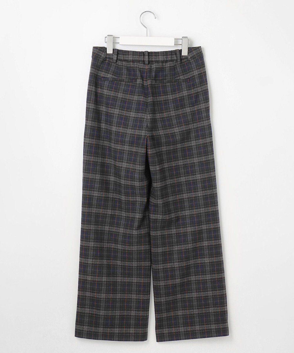J.PRESS LADIES 【洗える】チェルビックチェック セミワイド パンツ 