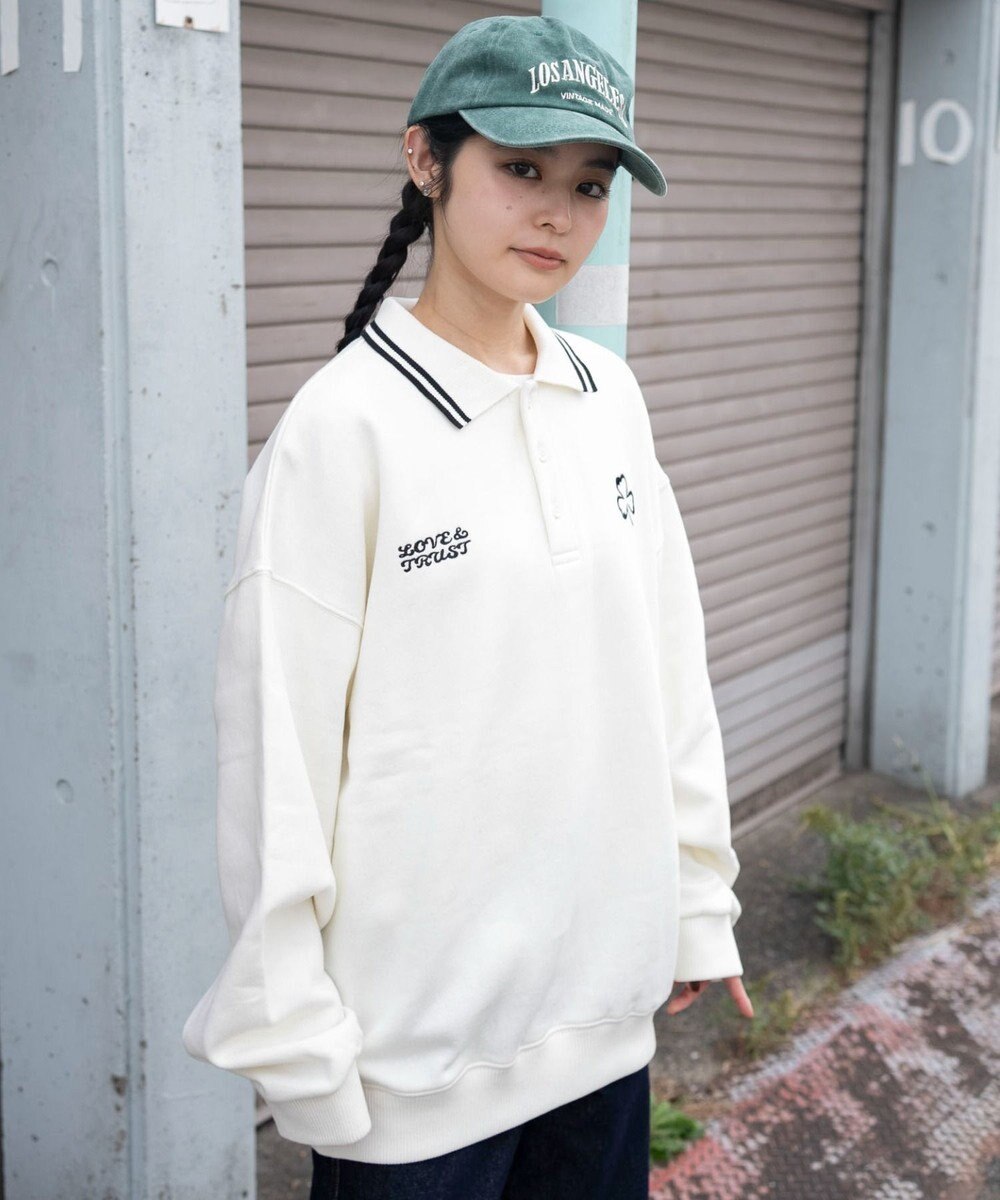 WEGO 【ユニセックス着用ITEM/MLサイズ展開】モチーフロゴポロスウェット 