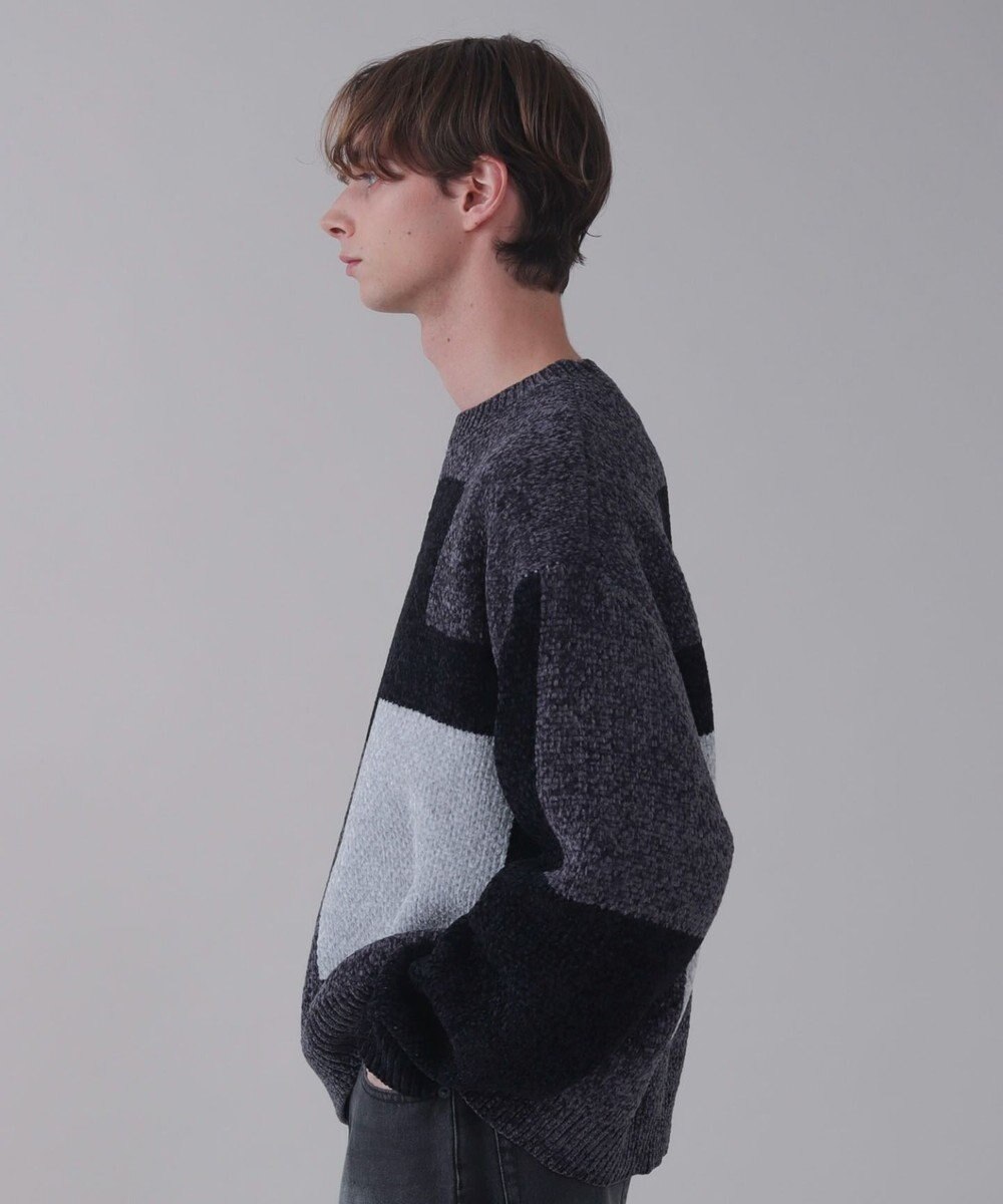 WEGO 【ユニセックス着用ITEM】ベロアモールカラーブロックプルオーバー 