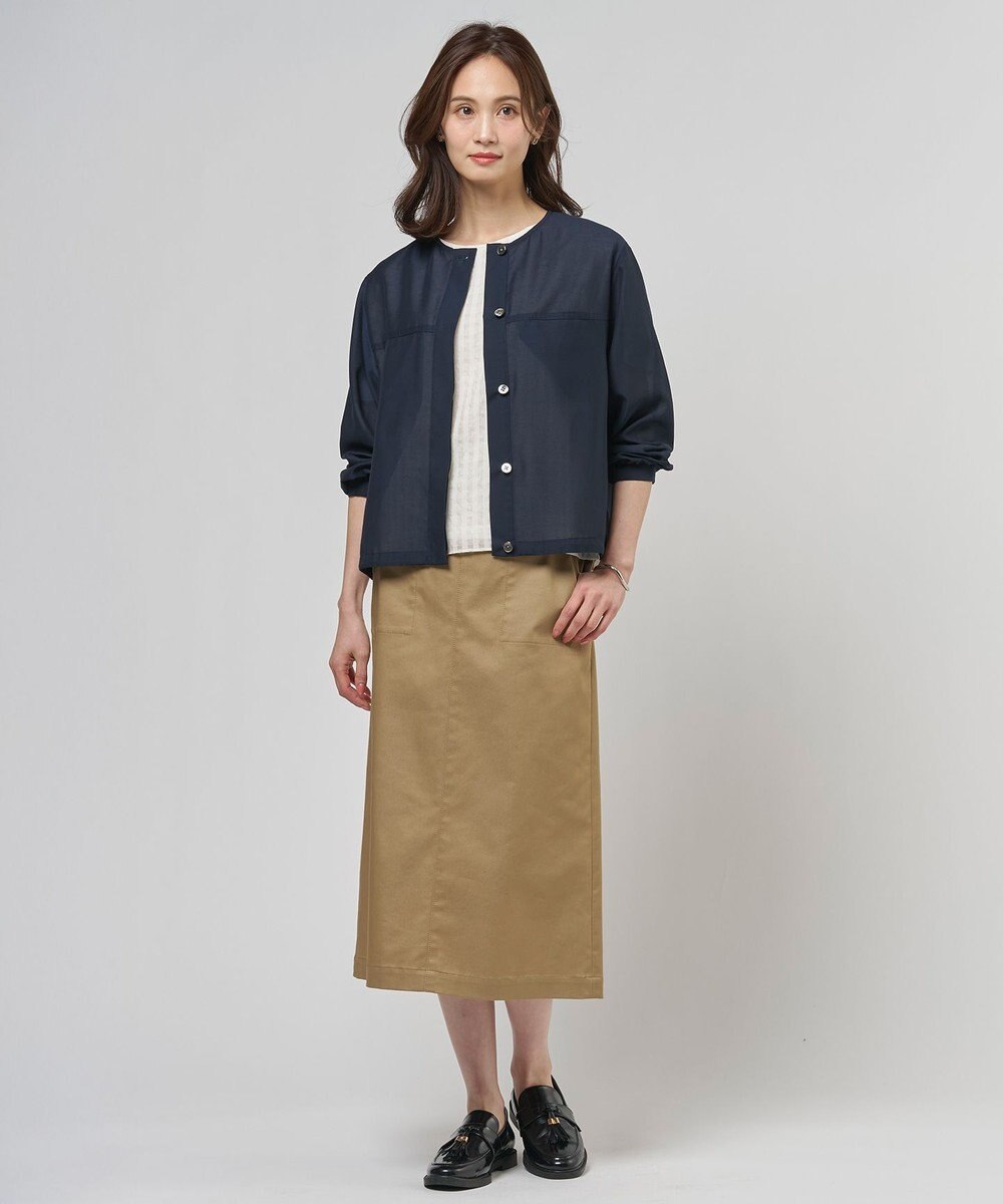 J.PRESS LADIES L 【WEB限定カラーあり】TCシャンブレーサテンST ナロー スカート 