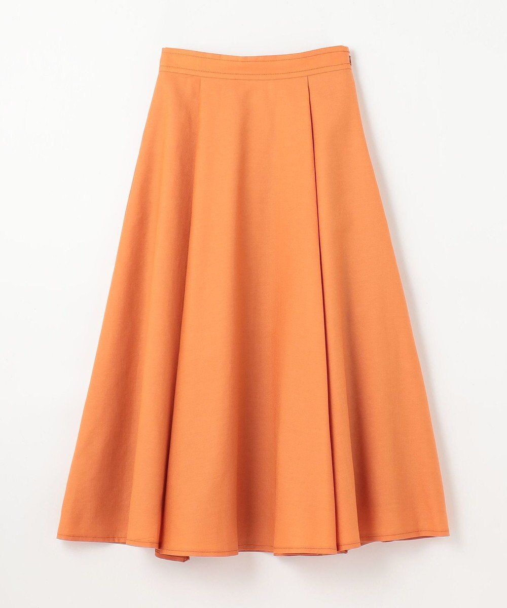 GRACE CONTINENTAL リネンタッチタックフレアスカート 