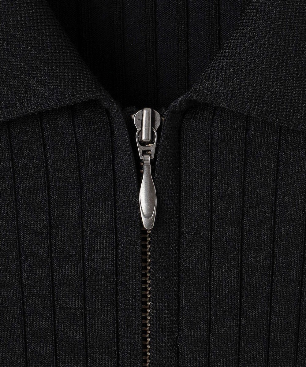 ICB 【洗える】シルクヴィスコースハイゲージ ジップアップカーディガン 