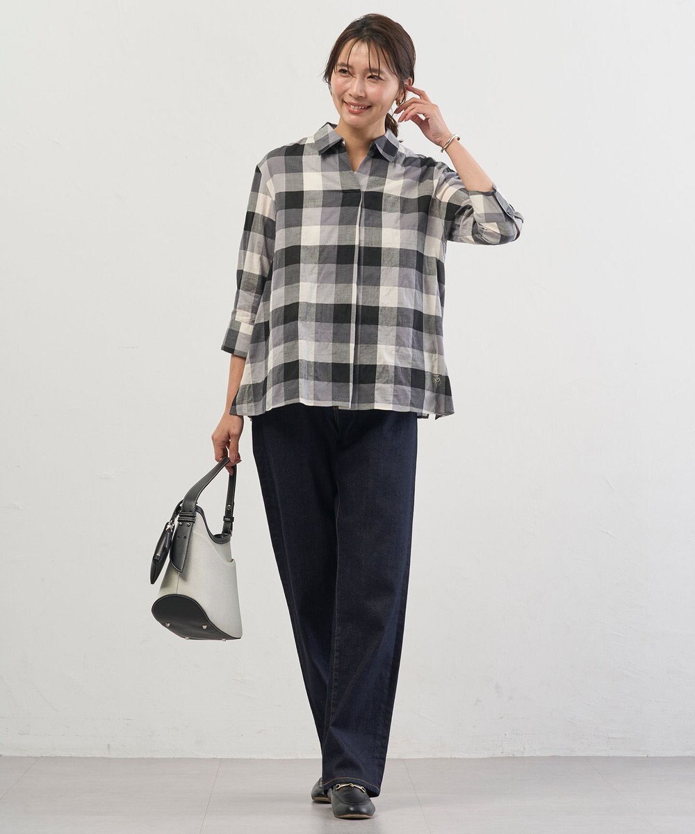 J.PRESS LADIES L 【洗える】BASIC STRETCH DENIM ボーイフィット デニム 