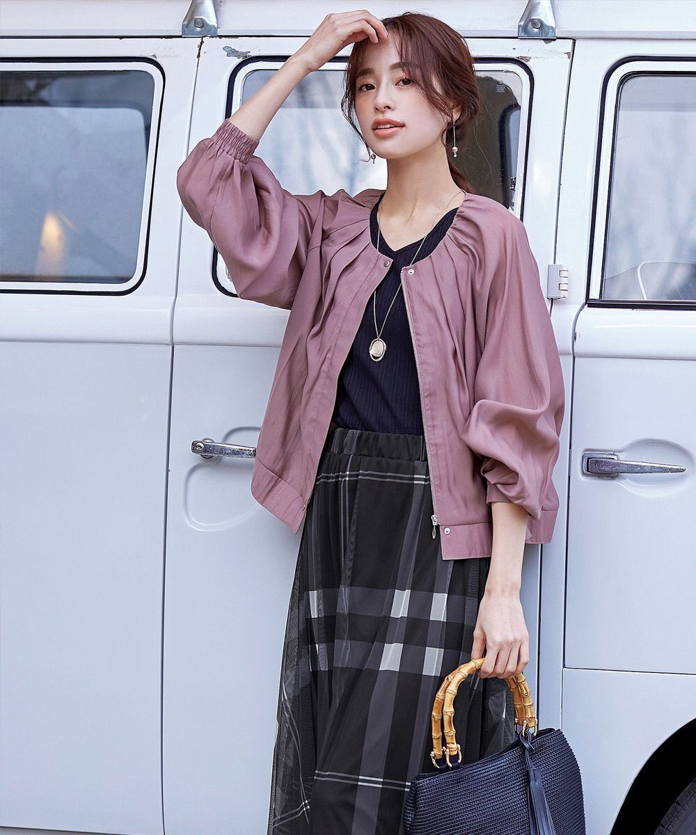 Tiaclasse 【小倉優子さん着用】チュールレースチェックスカート 