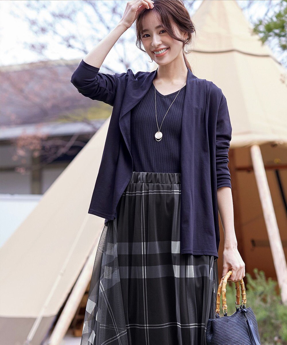 Tiaclasse 【小倉優子さん着用】チュールレースチェックスカート 