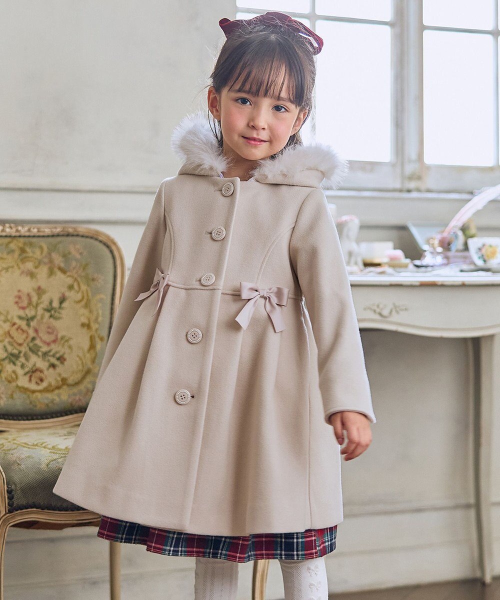 ANY KIDS 【フード取り外し可能】ウールライクコート 