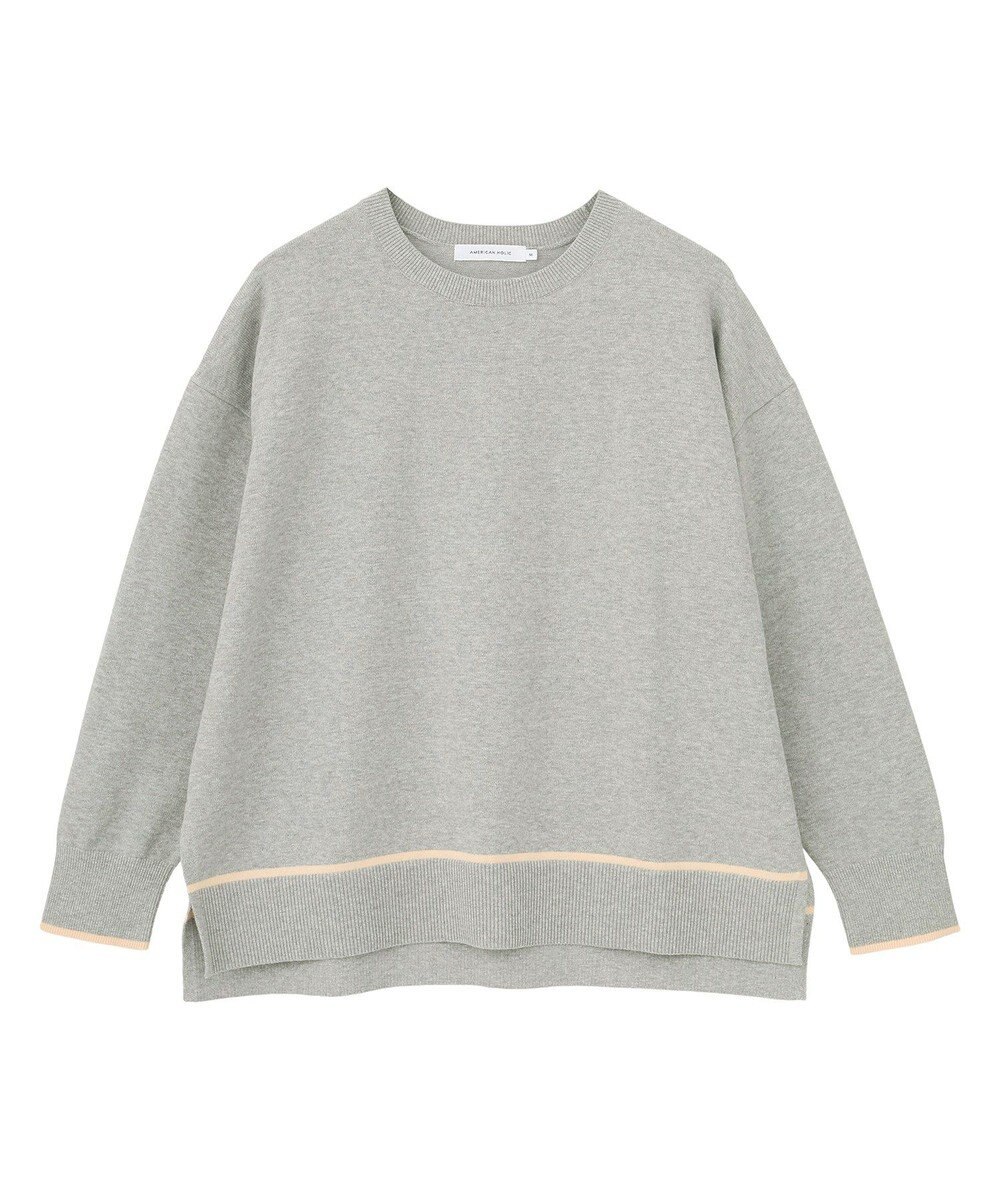 AMERICAN HOLIC バイカラークルーネックニットプルオーバー 