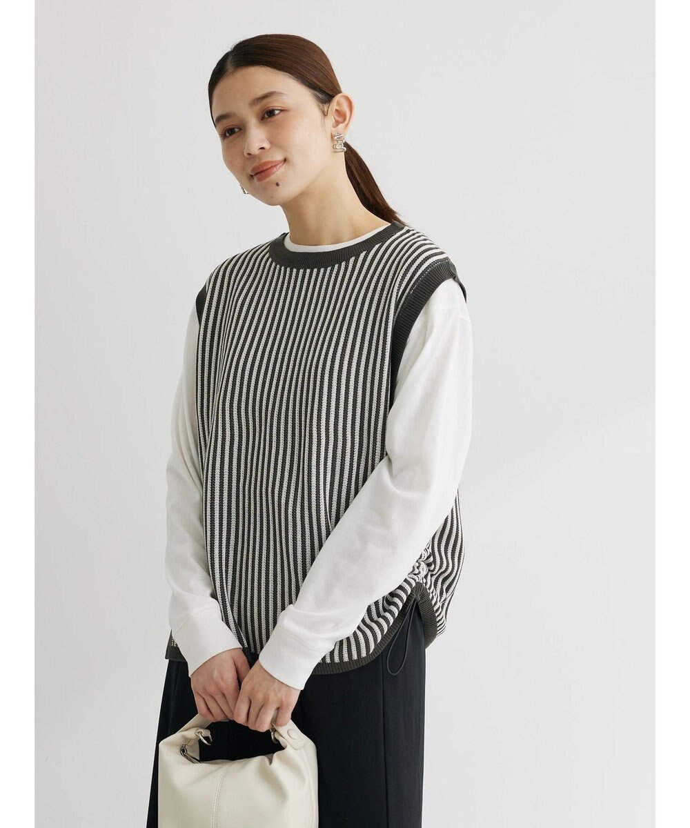 Green Parks ストライプドロストベスト 