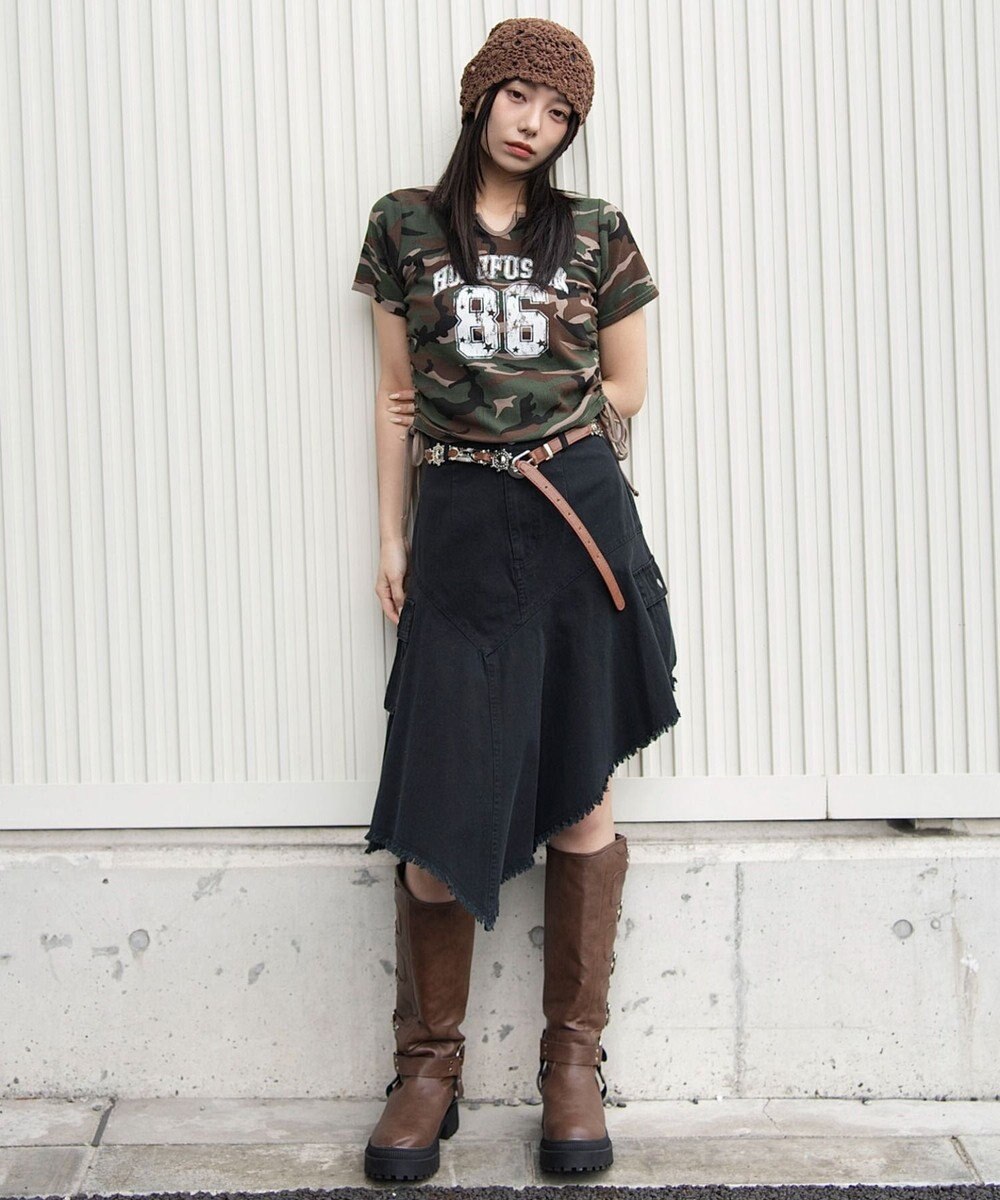 WEGO キーネックサイドレースアップちびT 