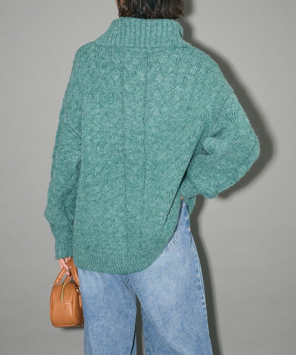 Green Parks ケーブル編みハイネックニット 