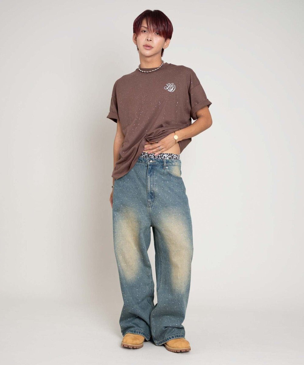 WEGO 【ユニセックス着用ITEM/MLサイズ展開】ラメグラフィックT（SS） 