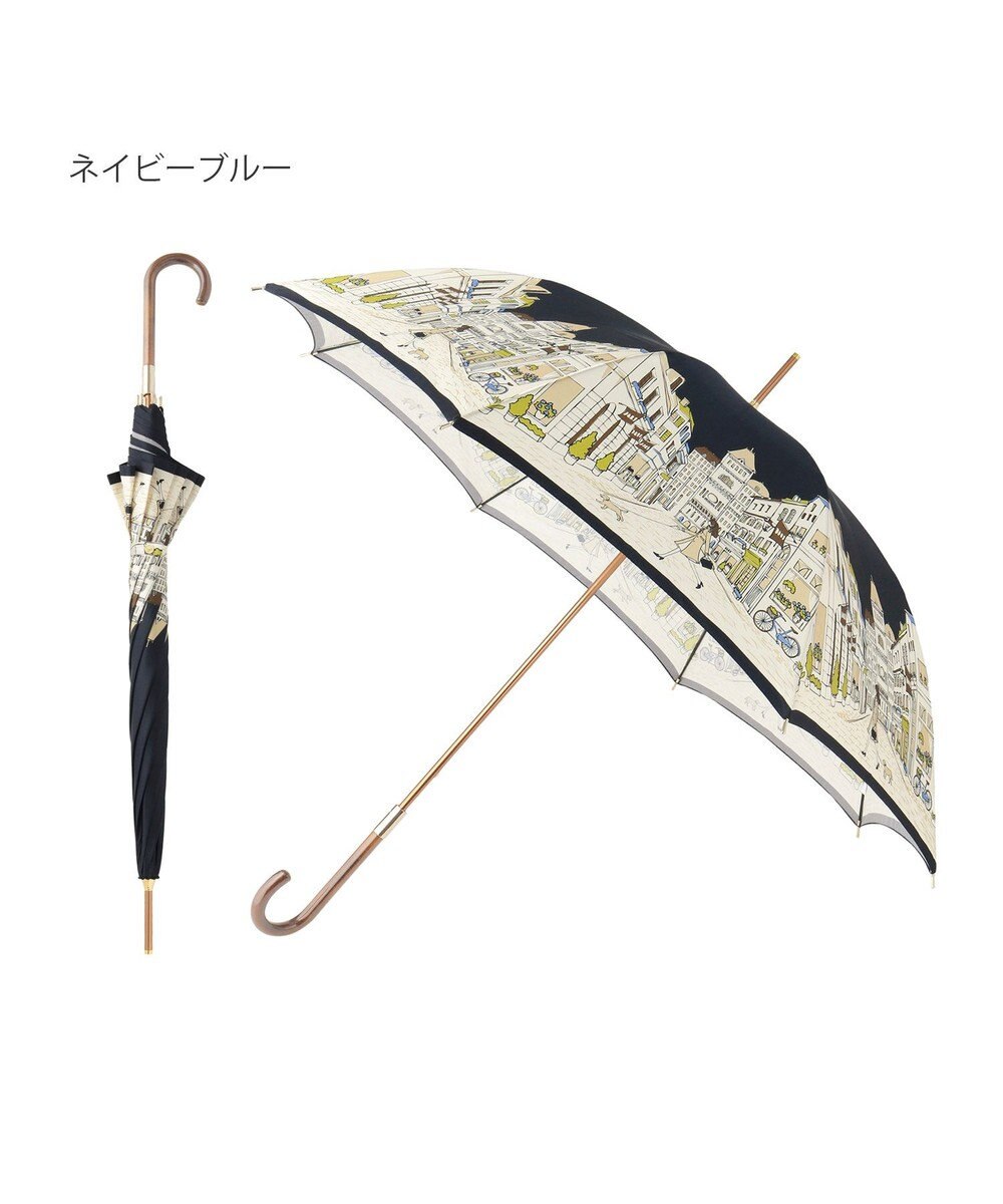 MOONBAT 【日本製】ダックス (DAKS) 長傘 街並みカラープリント 