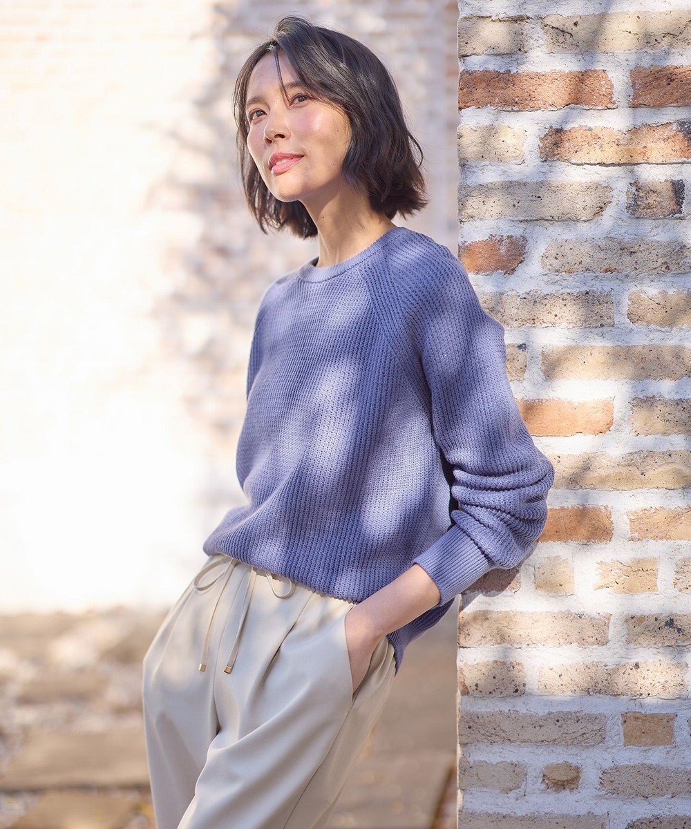 ANY 【洗濯機可/UVカット/アンチピリング】コットンメッシュニット 