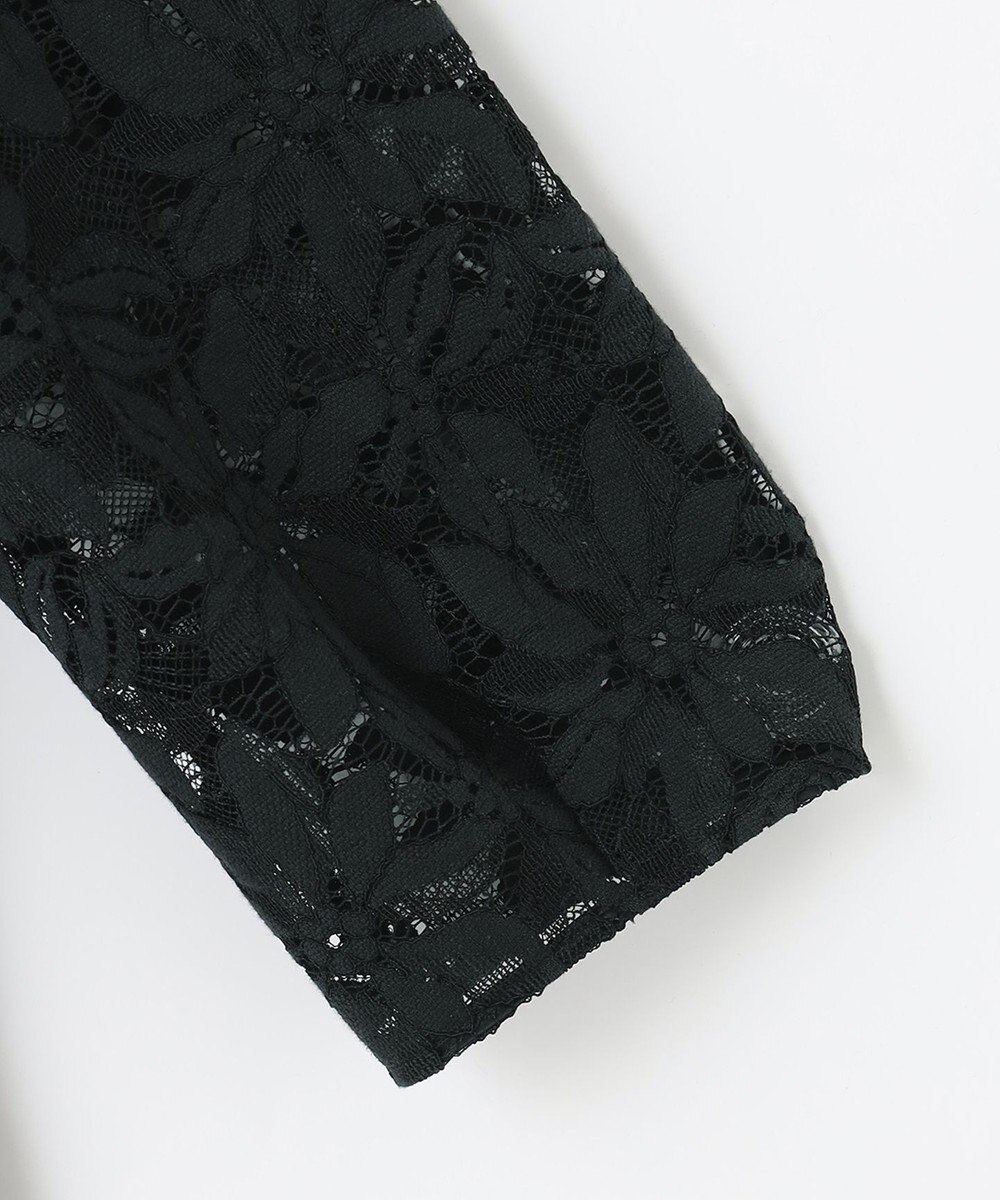 自由区 【洗える】フラワーコードレース ペプラムブラウス 