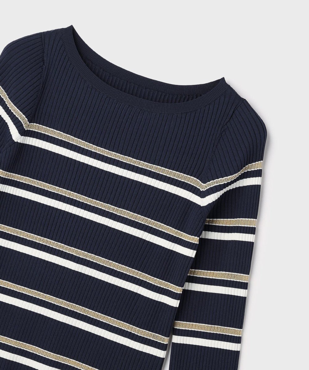 GRACE CONTINENTAL ラメボーダーニットトップ 