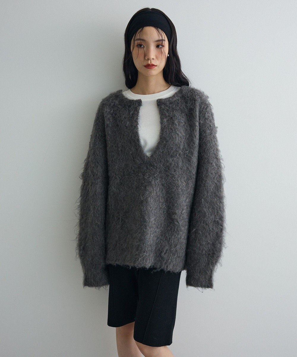 Green Parks 前後２ｗａｙキーネックシャギーニット 