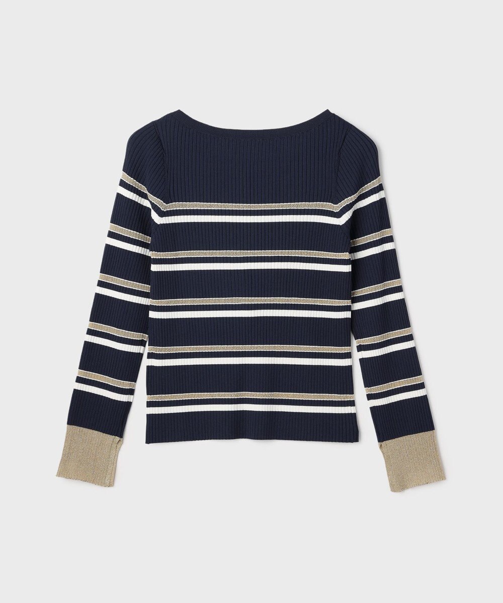 GRACE CONTINENTAL ラメボーダーニットトップ 