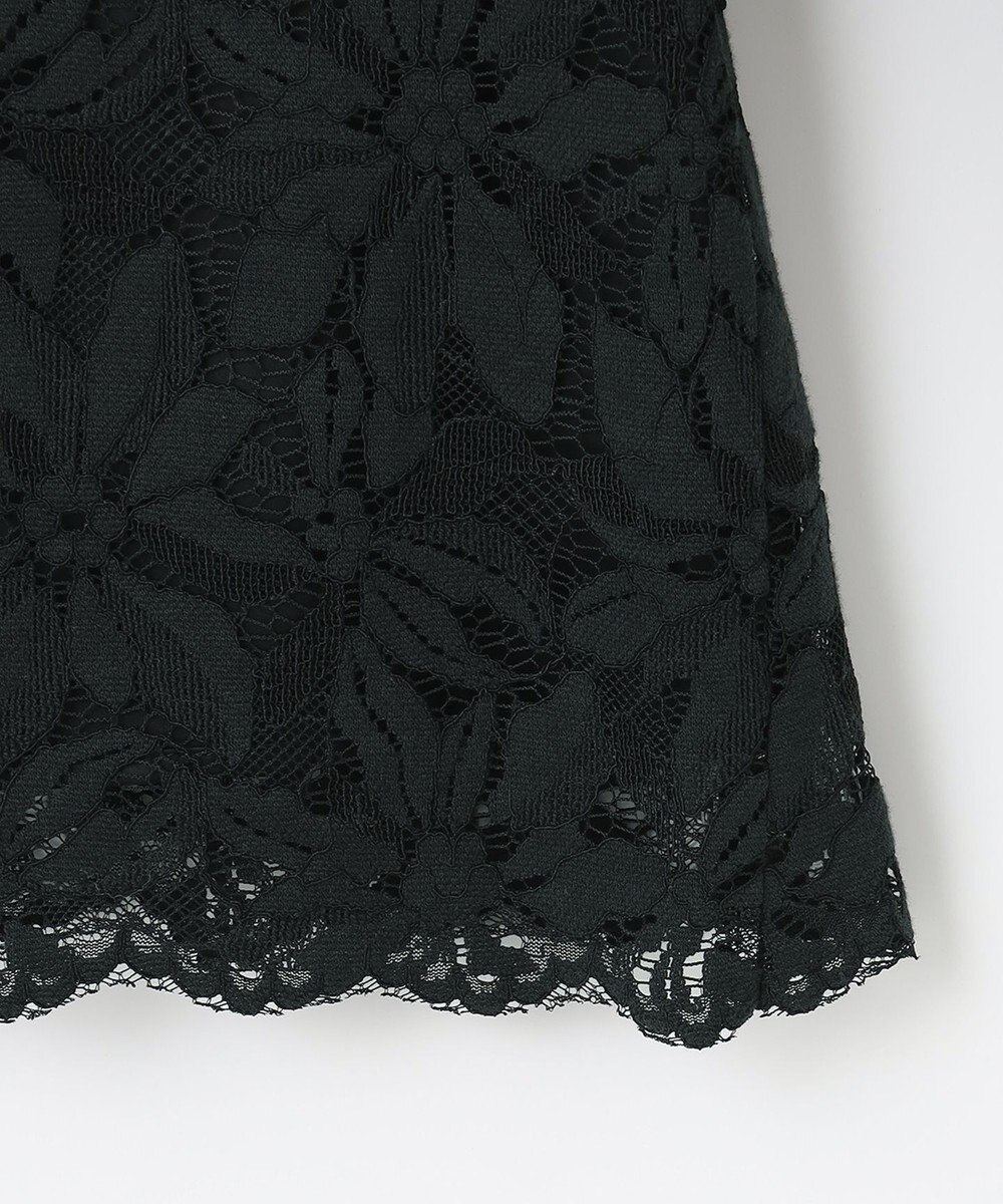 自由区 【洗える】フラワーコードレース ペプラムブラウス 