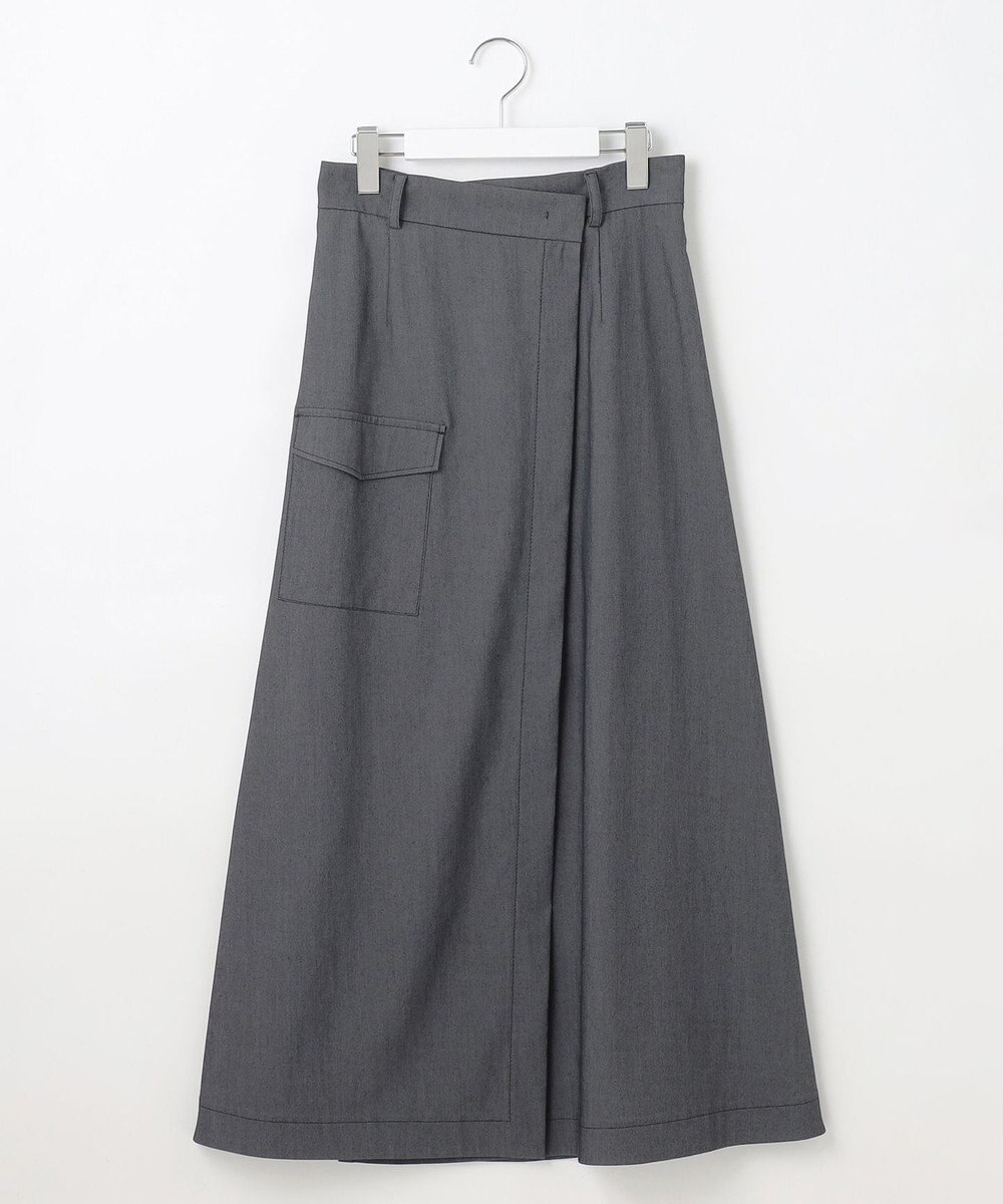 自由区 L 【カタログ掲載・接触冷感・UVカット・洗える】デニムライクボトムフレア スカート 