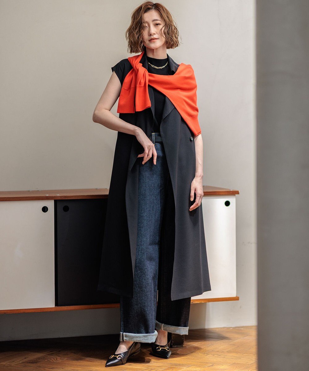 23区 S 【洗える】ヴィスコースストレッチ ノースリーブ プルオーバー 