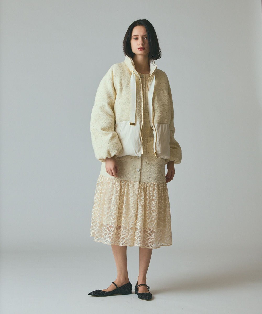 GRACE CONTINENTAL ツイードコンビパフィーブルゾン 