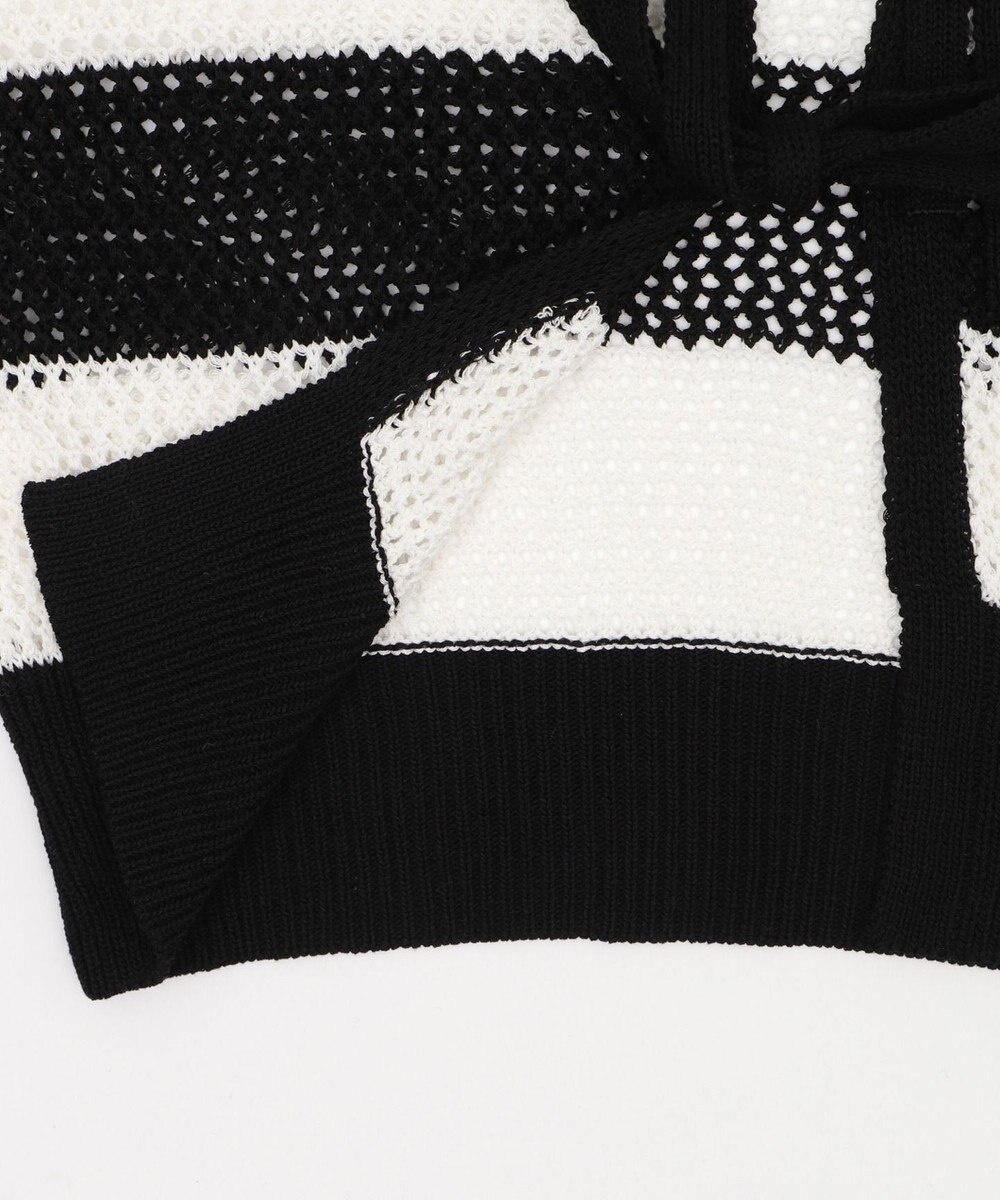 WEGO 襟付きリボンメッシュショートカーデ 