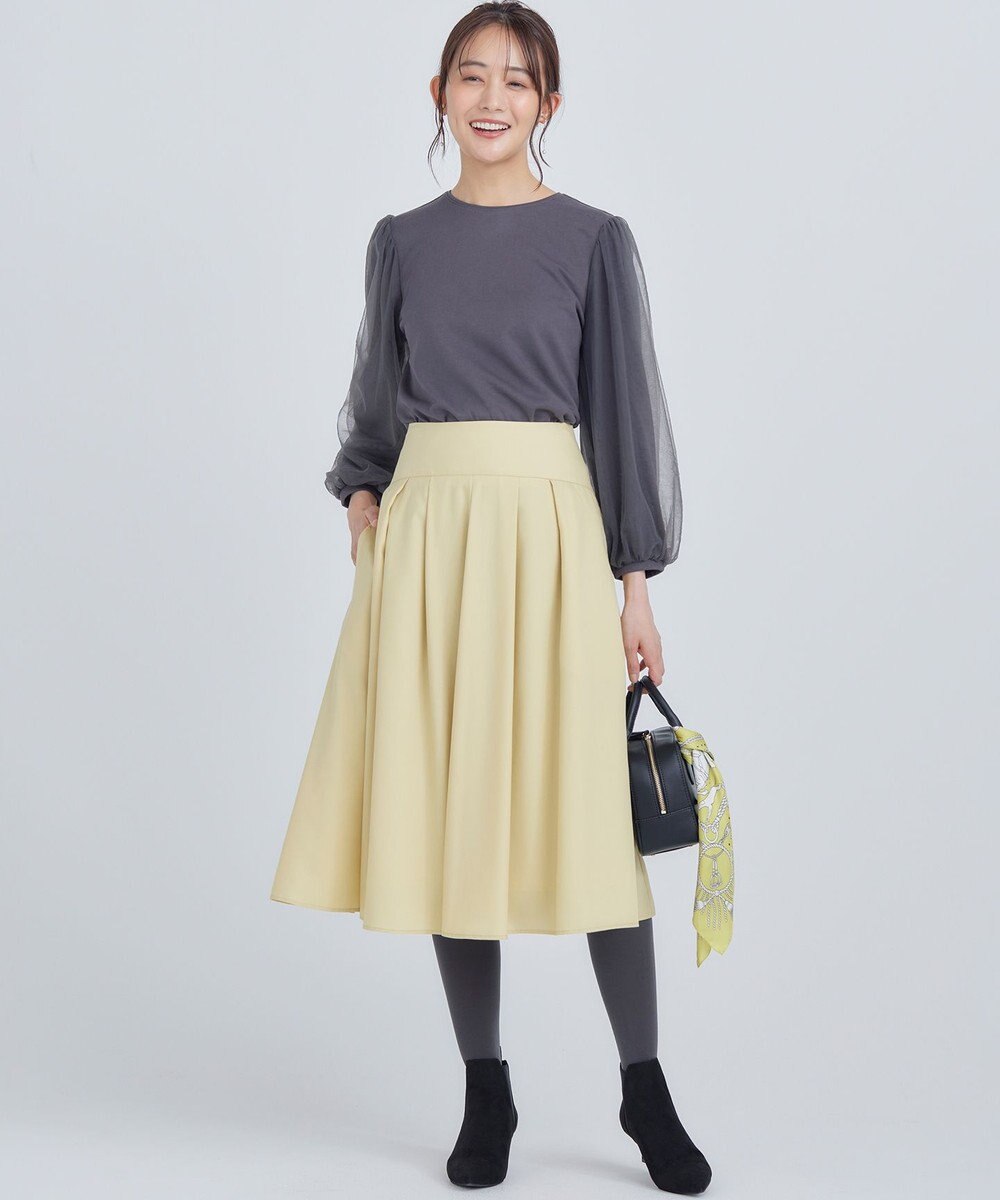 組曲 L ミニ裏毛チュールスリーブ カットソー 