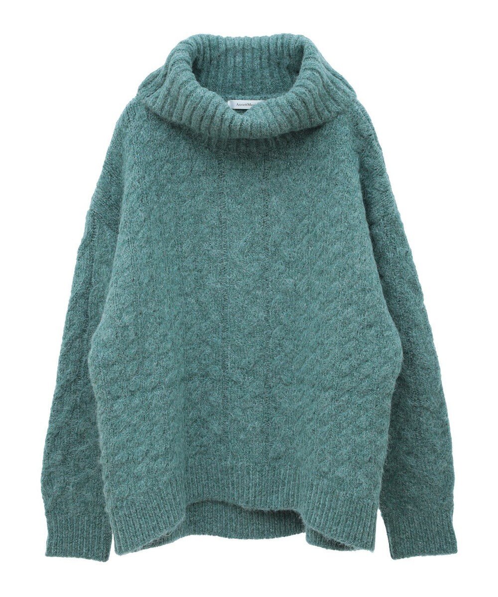 Green Parks ケーブル編みハイネックニット 