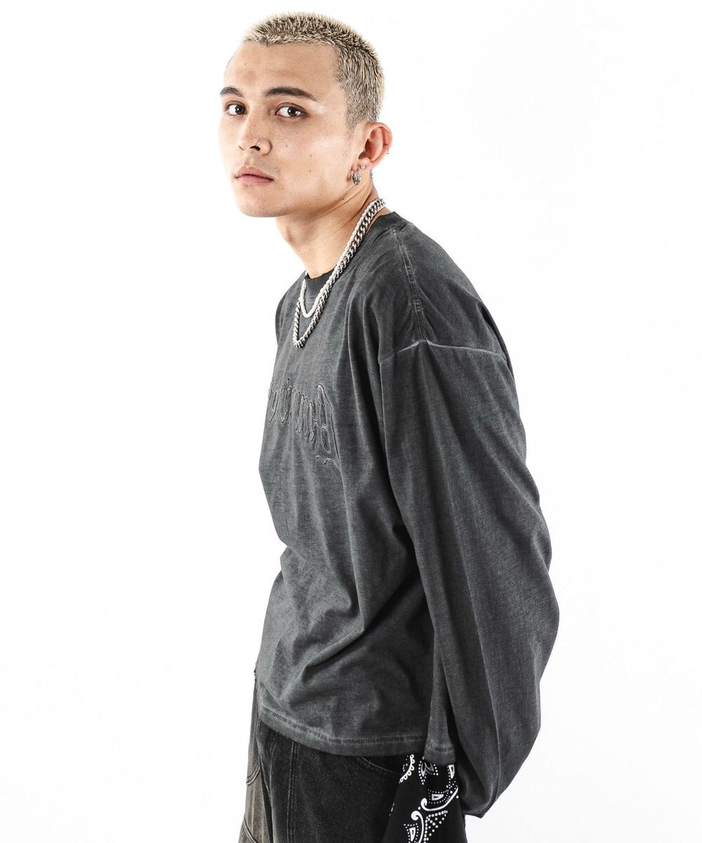 WEGO 【ユニセックス着用ITEM/MLサイズ展開】コールドダイダメージアップリケT（LS） 