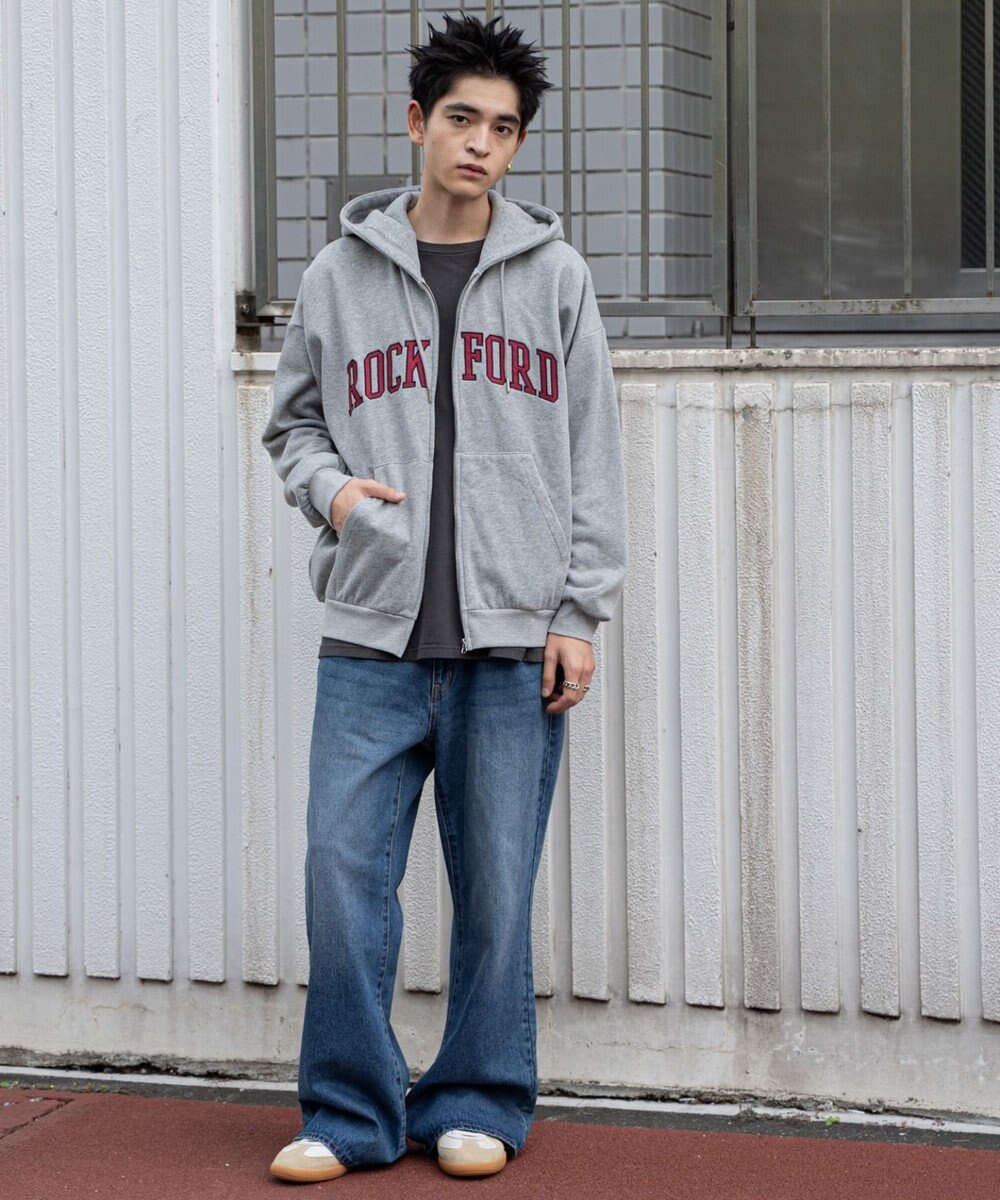 WEGO ワッペンロゴジップパーカー 