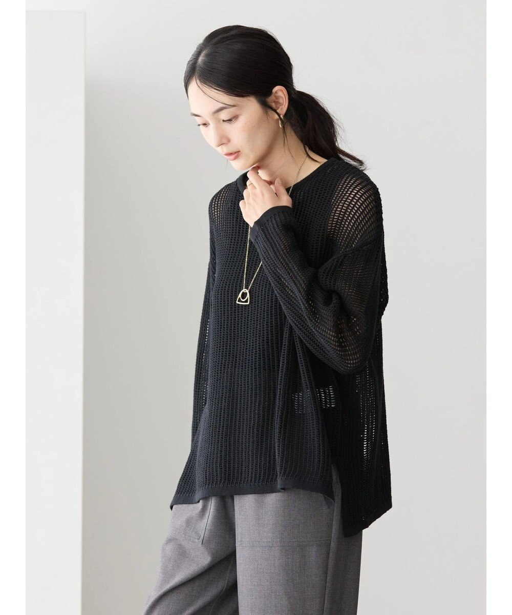 AMERICAN HOLIC 透かし編みメッシュニットプルオーバー 