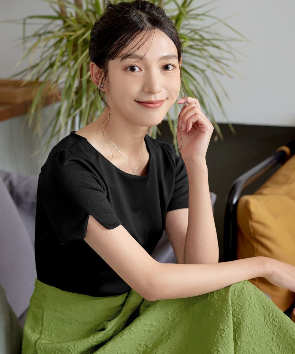 Tiaclasse 【UVカット・吸水速乾】 “きれい見え” パネルラインカットソートップス 