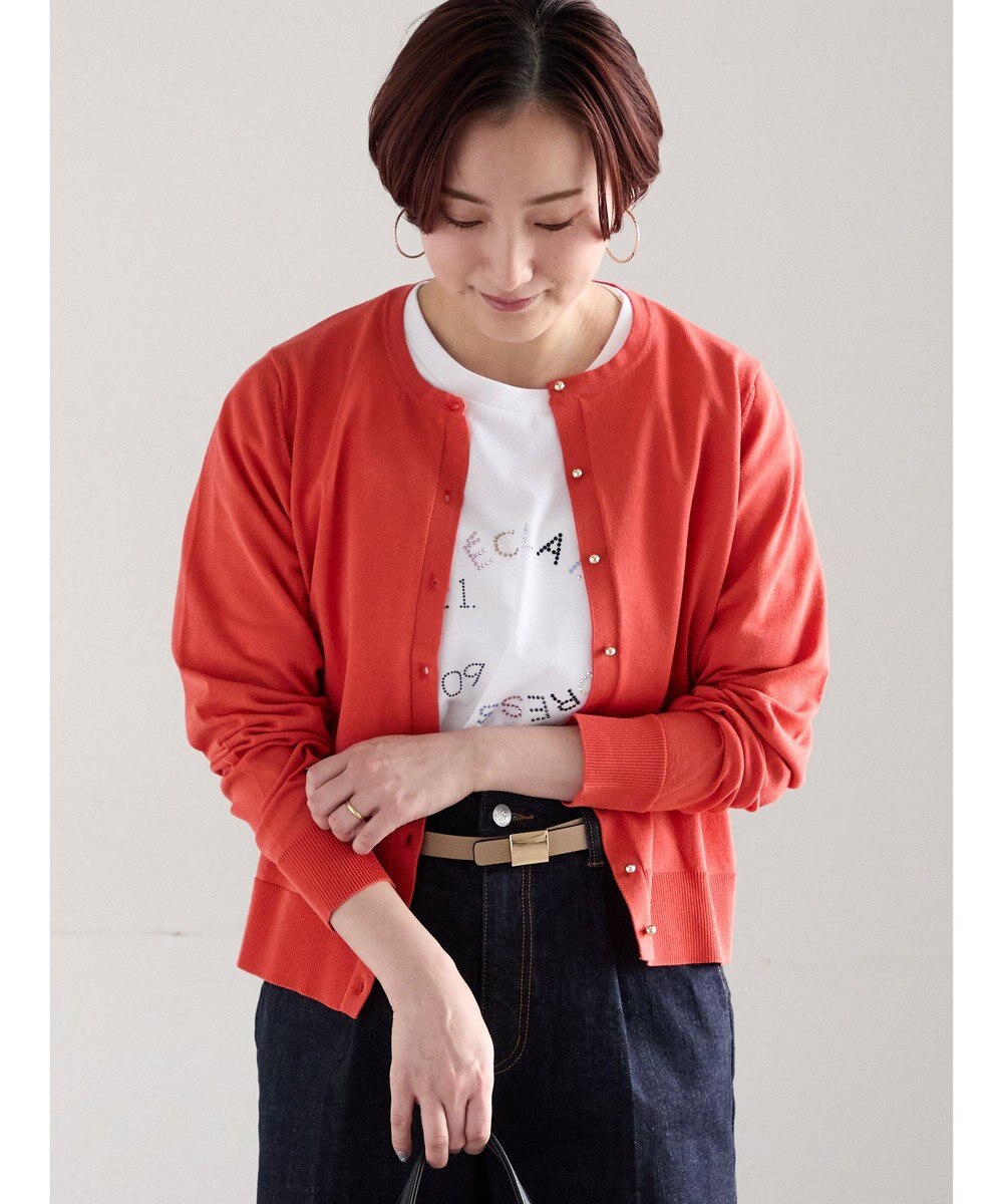 Te chichi ラインストーンサークルロゴTシャツ 