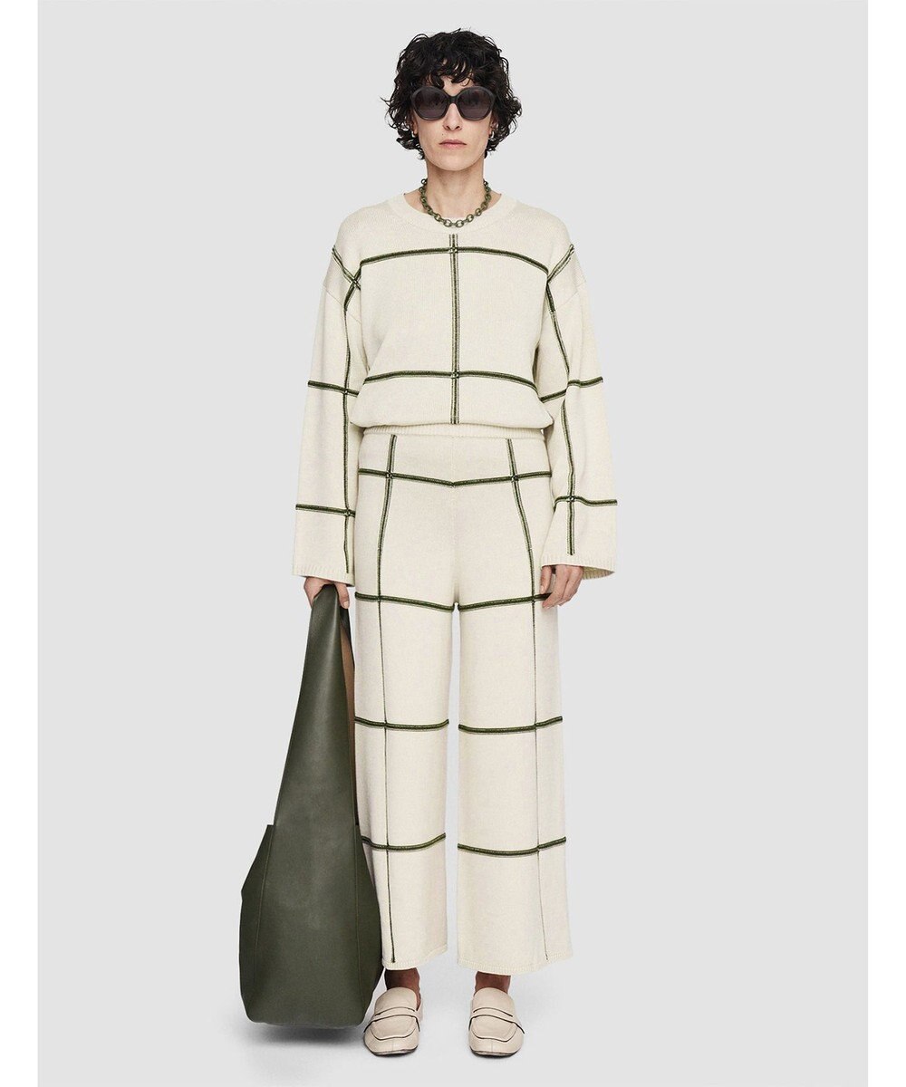 JOSEPH 【洗える】グリッド コットンシルク　キュロットトラウザーズ 