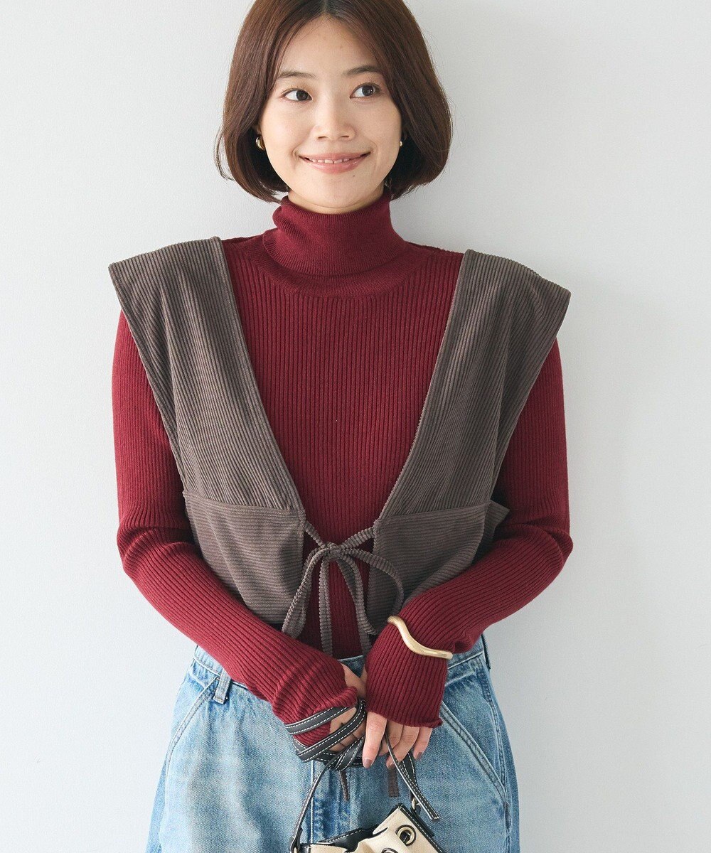 CRAFT STANDARD BOUTIQUE 2WAYカットコーデュロイビスチェ Charcoal Gray