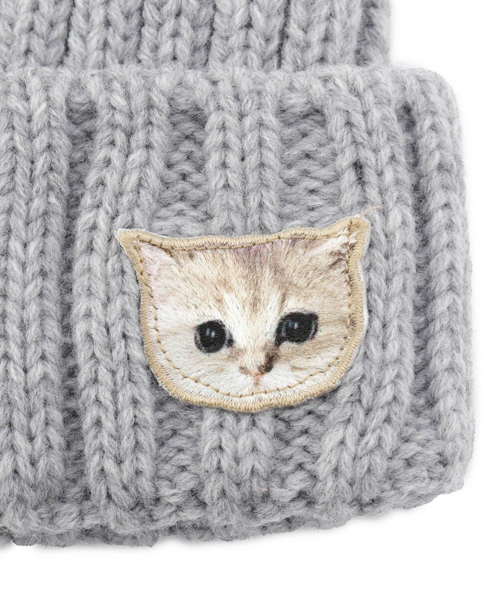 MOONBAT 【FUDGE11月号掲載】PAUL & JOE ACCESSOIRES ヌネット刺繍ワッペン付リブニット帽 