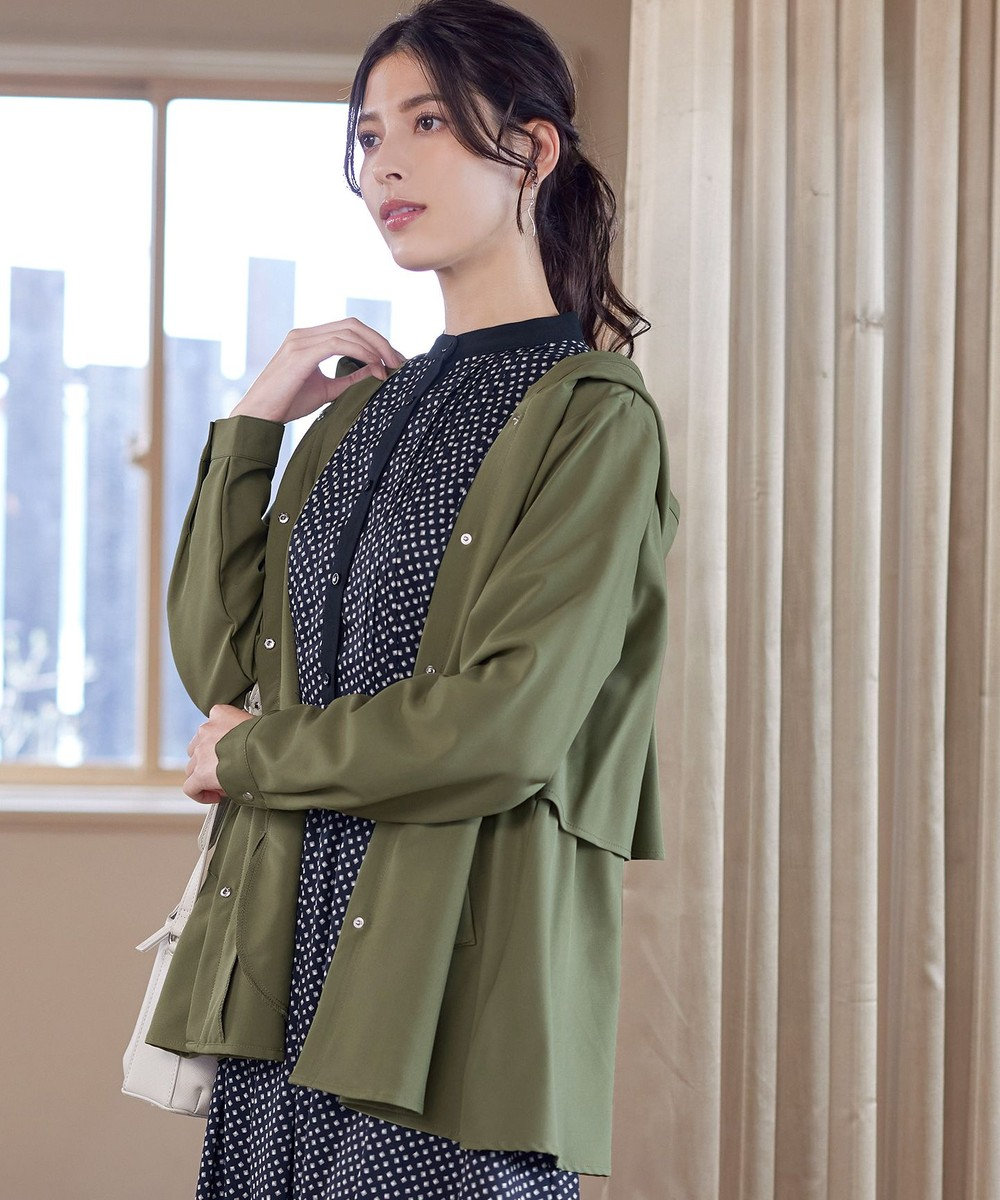 新品】SpringAラインバックフレアツイルマウンテンパーカーKHAKI