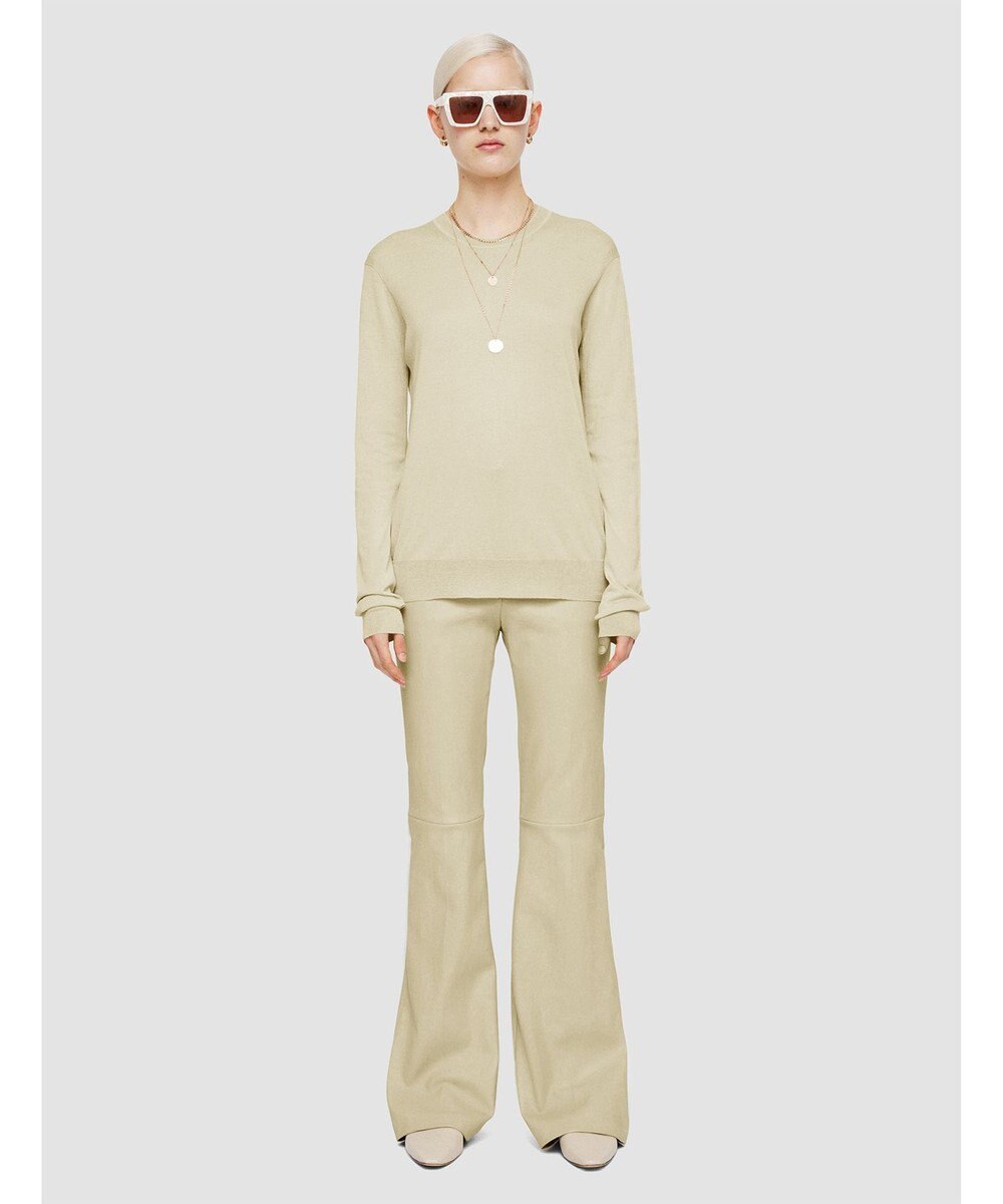 JOSEPH 【洗える】スーパーファインコットンシルク　ラウンドネックニット 