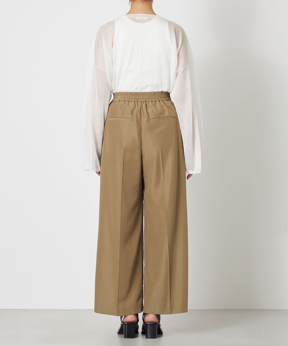 NAVE 【ReNAVE・セットアップ可/撥水加工/防シワ/ウエストゴム】ポリエステルタッサー パンツ 