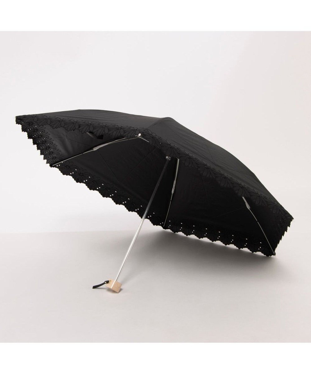 UNBILLION UV カット率99％以上  カシュネ cachenez / PUフラワーポーラー刺繍3段折りたたみ傘 