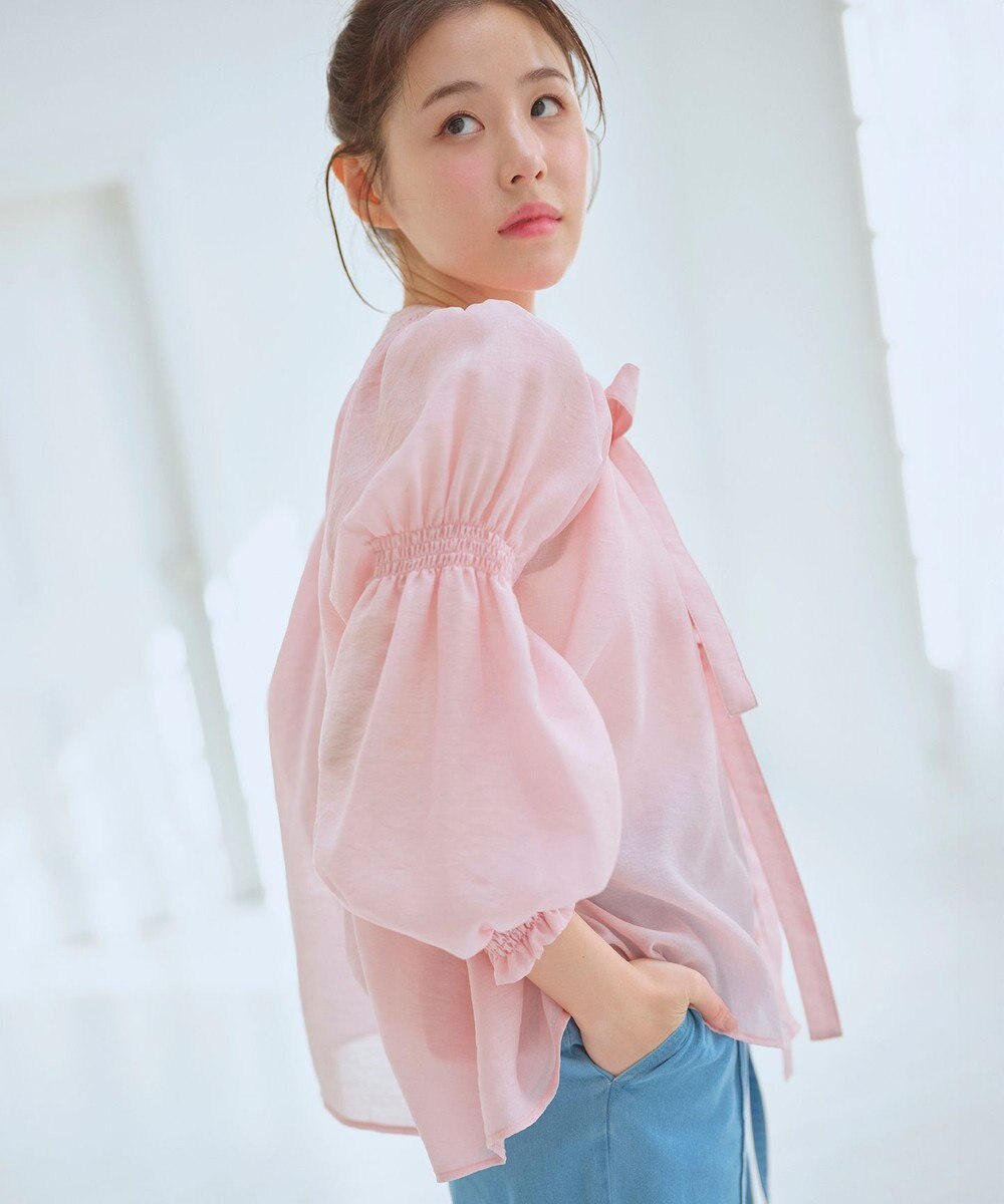 Feroux ダブルリボンシアー ブラウス 