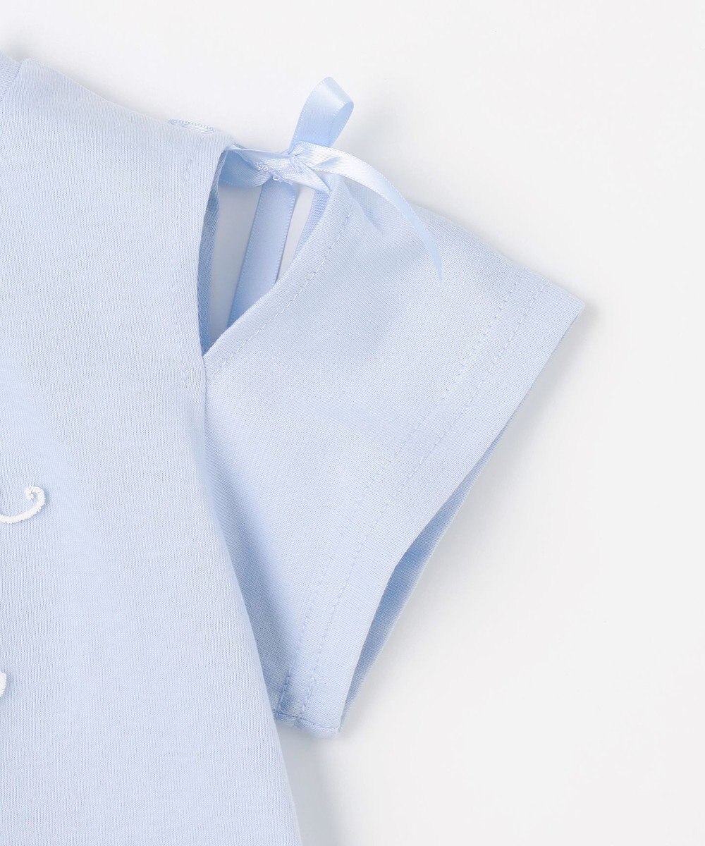 ANY KIDS 【洗濯機可能】肩あき ロゴ刺繍Tシャツ 