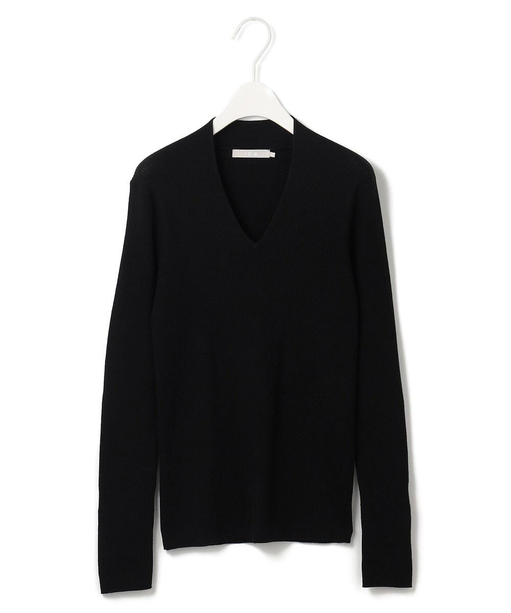 ICB 【新色追加・洗える】エクストラファインメリノ Vネックプルオーバー 