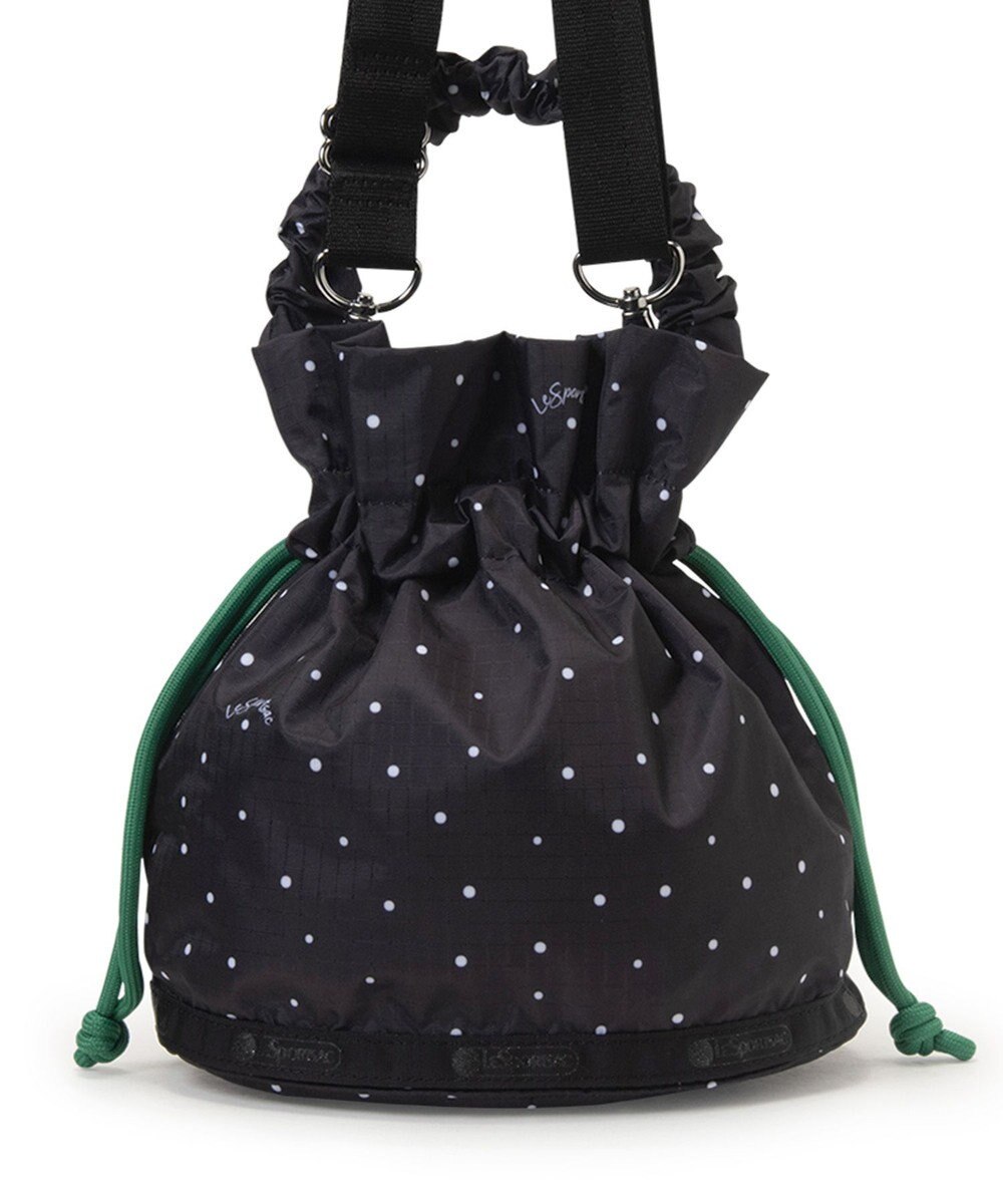 LeSportsac GH DRAWSTRING XBODY/ブリスドット/グリーンコード 